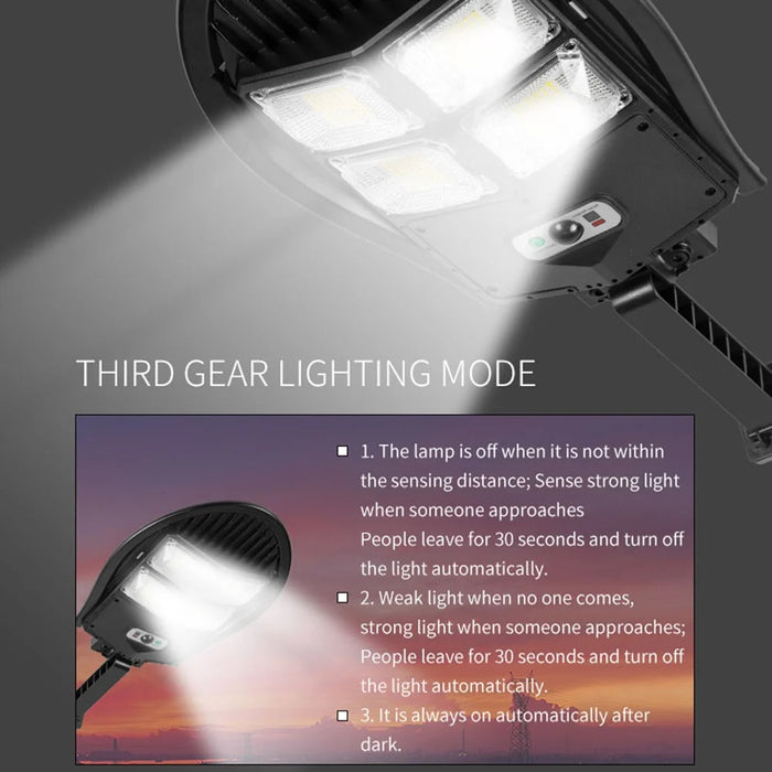 Solar Power Bright LED Wall Light Human Body Induction Outdoor Waterproof Garden Yard Street Lamp with Remote Control - Type B - 5