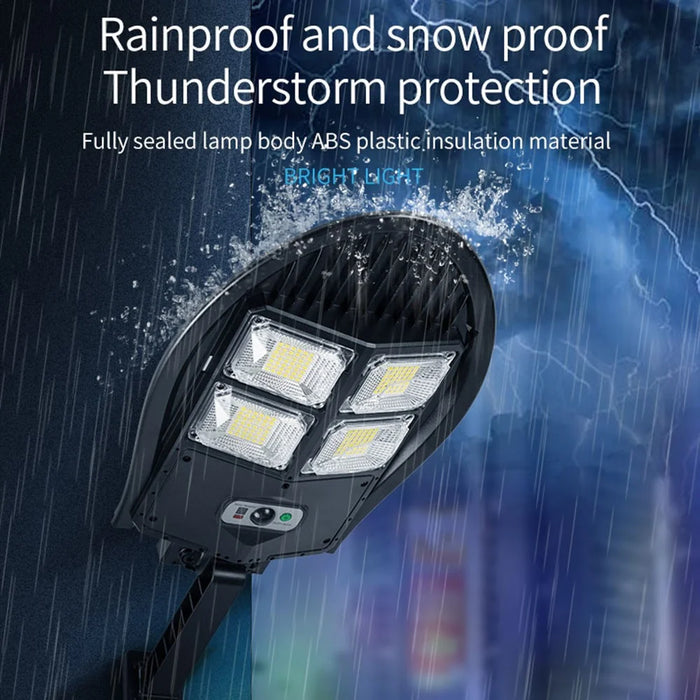 Solar Power Bright LED Wall Light Human Body Induction Outdoor Waterproof Garden Yard Street Lamp with Remote Control - Type B - 7
