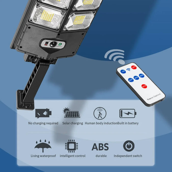 Solar Power LED Light Super Bright Waterproof Outdoor Garden Yard Wall Lamp Motion Sensor Light with Remote Control - Type A - 4