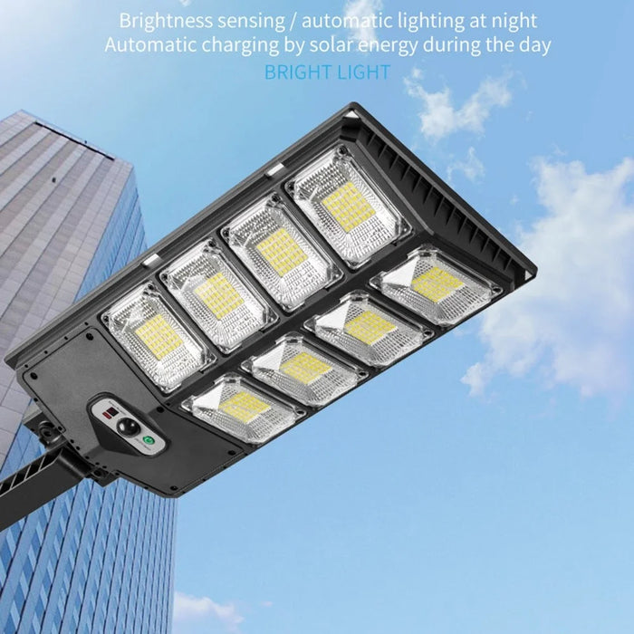 W789AB-4 Waterproof LED Solar Motion Sensor Lights Outdoor Street Lights with Remote Control 3 Lighting Modes Security Light for Front Door Yard Garage - Style A - 4