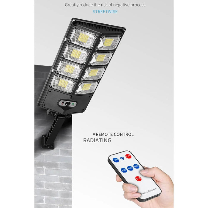 W789AB-4 Waterproof LED Solar Motion Sensor Lights Outdoor Street Lights with Remote Control 3 Lighting Modes Security Light for Front Door Yard Garage - Style A - 7