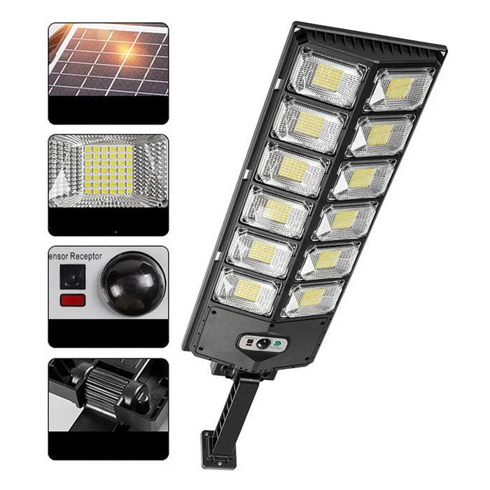 W789B-6 LED Solar Motion Sensor Lights Outdoor Street Lights with Multi-Angle Adjustable / 3 Lighting Modes IP65 Waterproof Security Flood Light for Front Door Yard Garage - 1