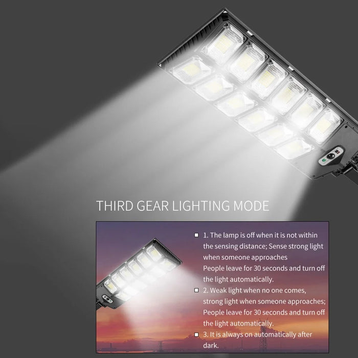 W789B-6 LED Solar Motion Sensor Lights Outdoor Street Lights with Multi-Angle Adjustable / 3 Lighting Modes IP65 Waterproof Security Flood Light for Front Door Yard Garage - 6