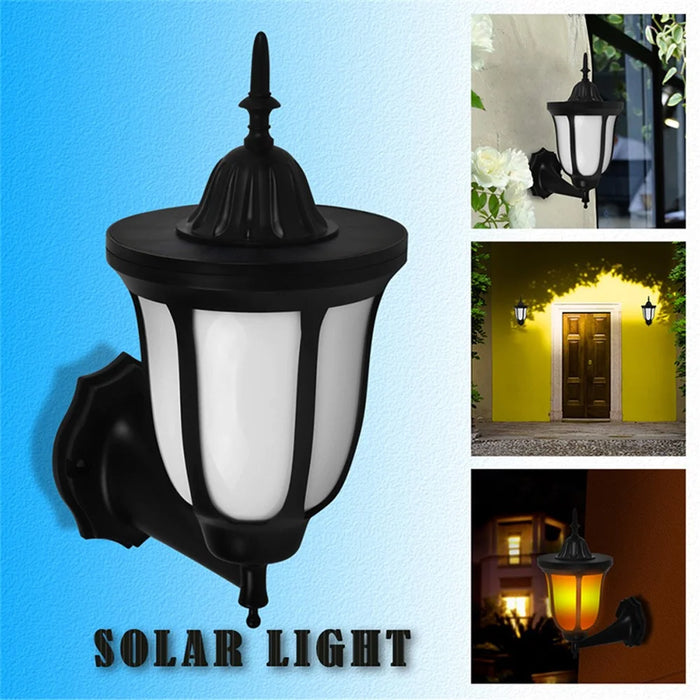 96-LED Outdoor Wall Lamp Solar Simulation Flame Light Waterproof Garden Yard Balcony Decorative Light - 2