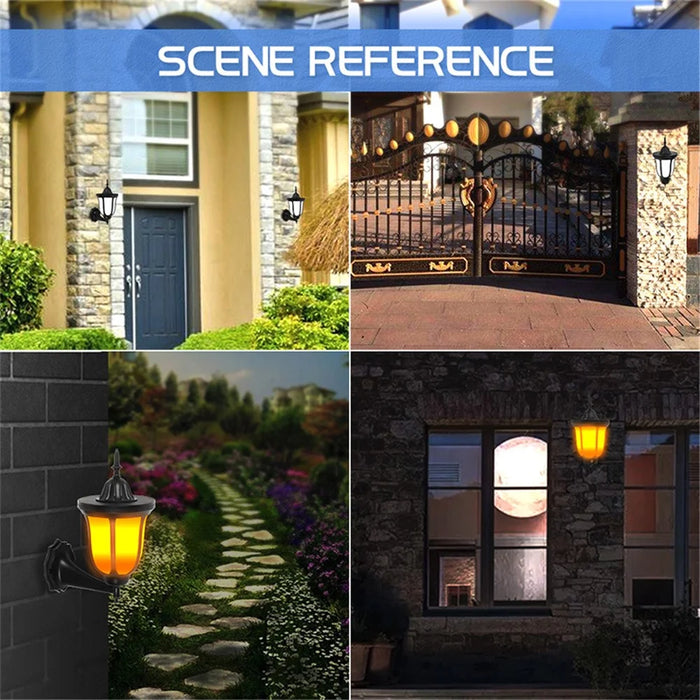 96-LED Outdoor Wall Lamp Solar Simulation Flame Light Waterproof Garden Yard Balcony Decorative Light - 4