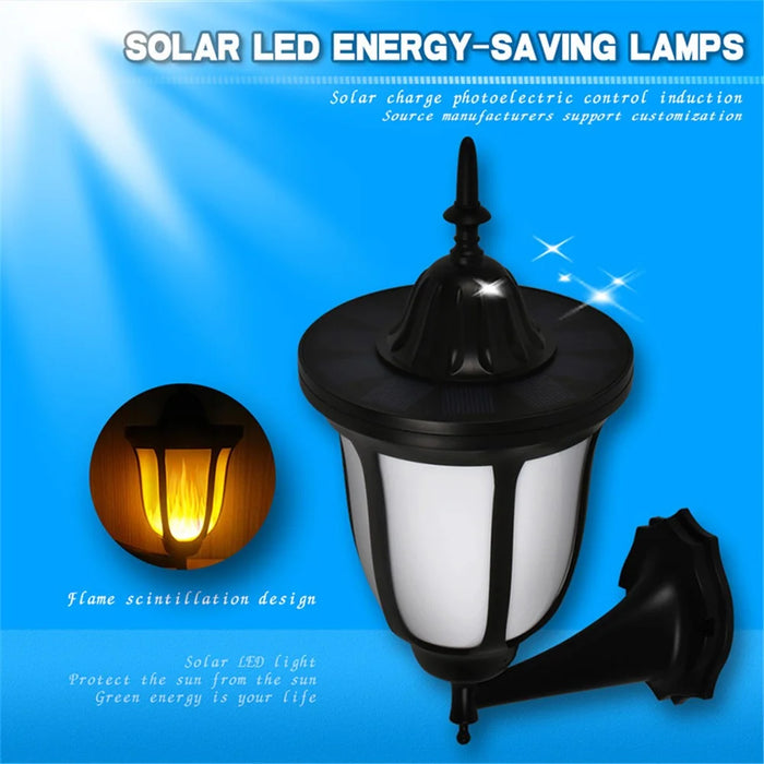 96-LED Outdoor Wall Lamp Solar Simulation Flame Light Waterproof Garden Yard Balcony Decorative Light - 5