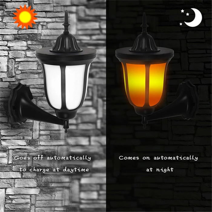96-LED Outdoor Wall Lamp Solar Simulation Flame Light Waterproof Garden Yard Balcony Decorative Light - 7