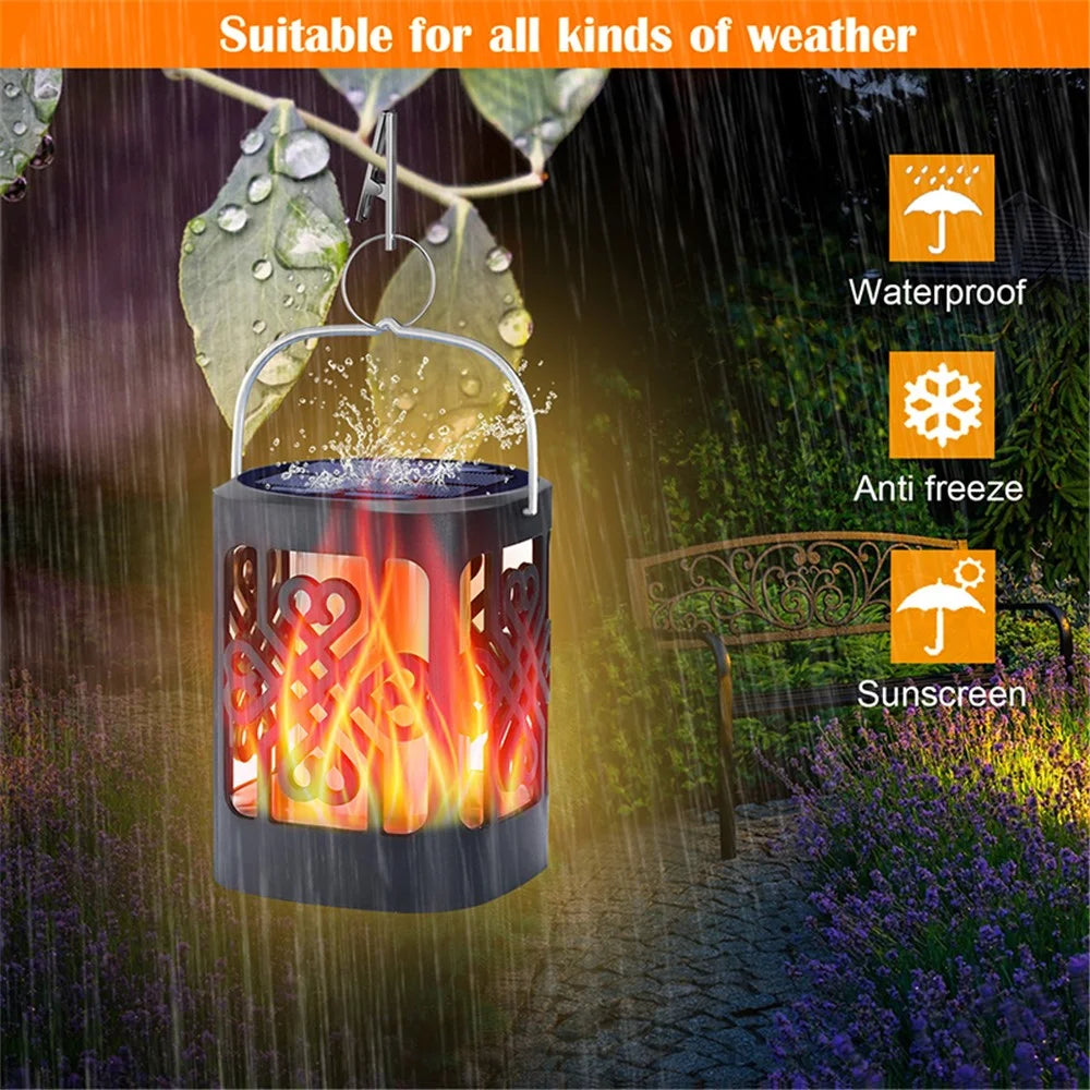 Solar Lantern Landscape Lights Chinese Knot Flame Hanging Lights Waterproof Outdoor Lawn Ground Garden Lights Decorative Lighting - 3