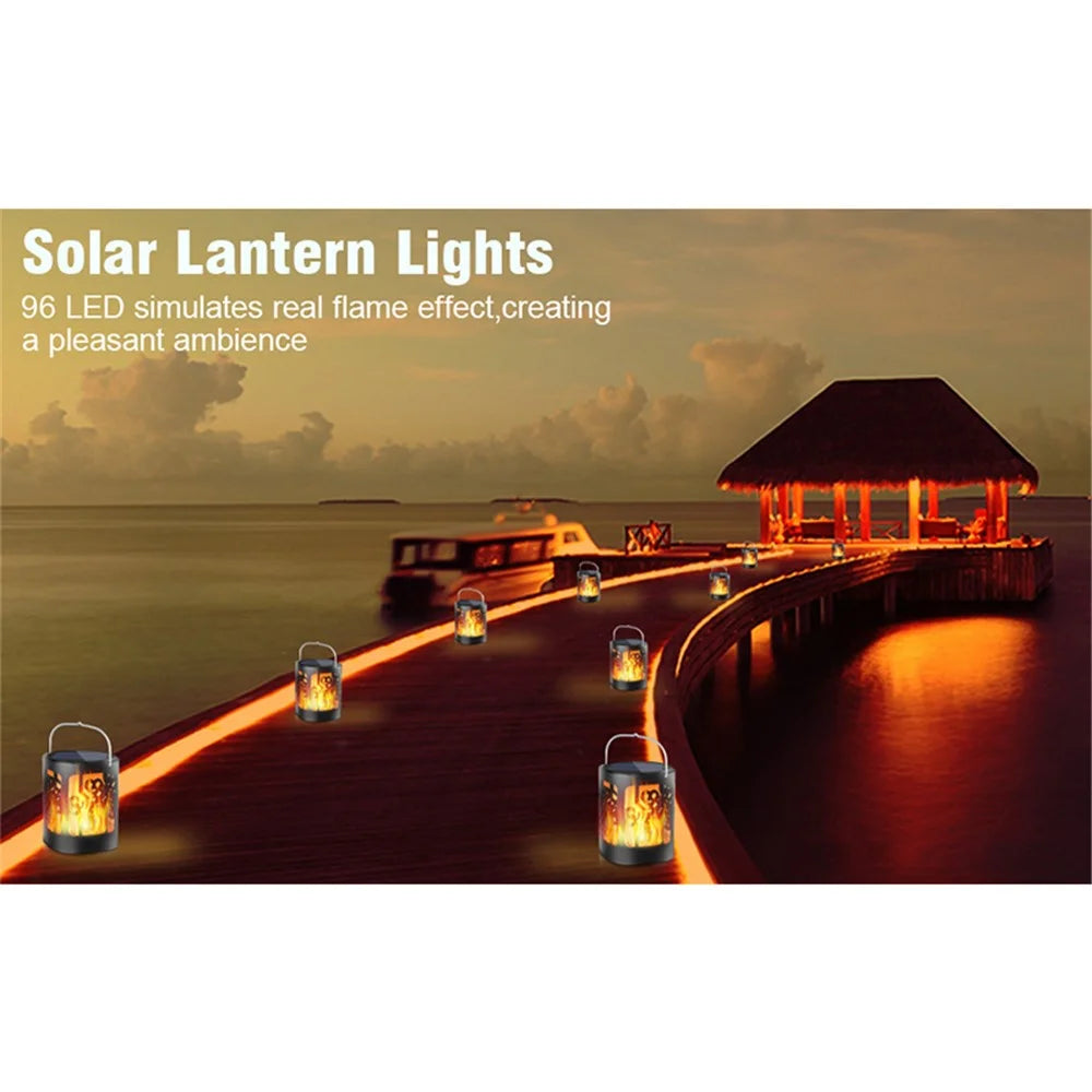 Solar Lantern Landscape Lights Chinese Knot Flame Hanging Lights Waterproof Outdoor Lawn Ground Garden Lights Decorative Lighting - 4