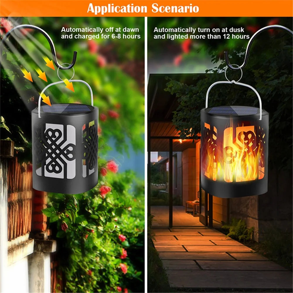 Solar Lantern Landscape Lights Chinese Knot Flame Hanging Lights Waterproof Outdoor Lawn Ground Garden Lights Decorative Lighting - 6