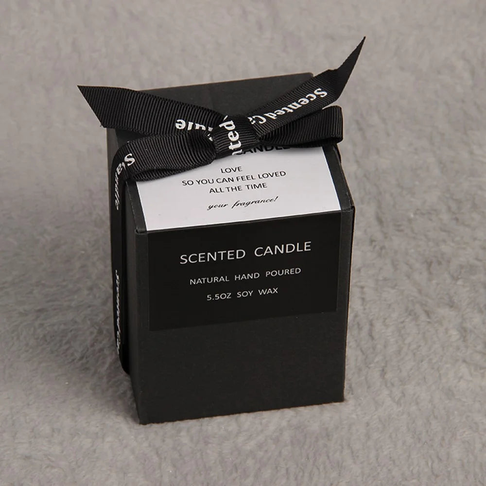 XY004 Black Glass Jar Scented Candle Long Lasting Fragrance Natural Soy Wax Aromatherapy - Wild Bluebell - 3
