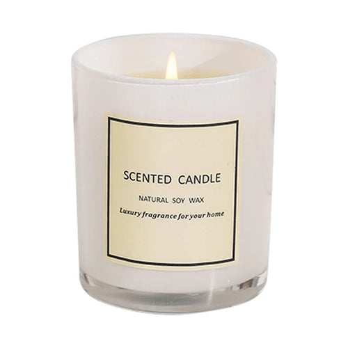 XY185 Strong Scented Soy Wax Aromatherapy Candle with Wood Cover White Glass Jar - Gardenia - 1