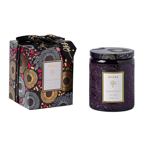 XY-_MG_2451 Scented Candle 40H Long Lasting Soy Wax Glass Jar Candle Aromatherapy Gift - Juniper / Lavender - 1