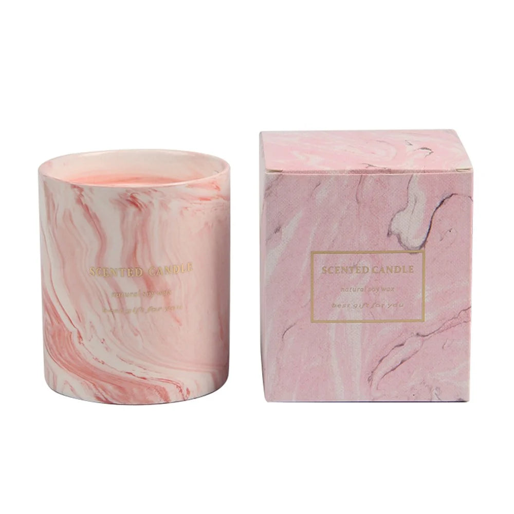 XY186 Scented Candle Ceramic Cup Soy Wax Soy Wax Candle Home Fragrance Decor Gift - Sakura / Tea - 1