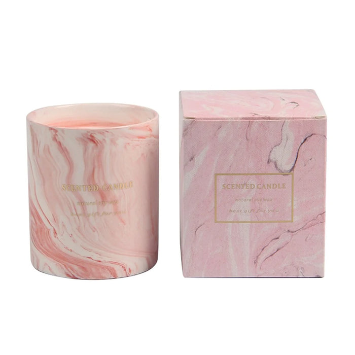 XY186 Scented Candle Ceramic Cup Soy Wax Soy Wax Candle Home Fragrance Decor Gift - Sakura / Tea - 1