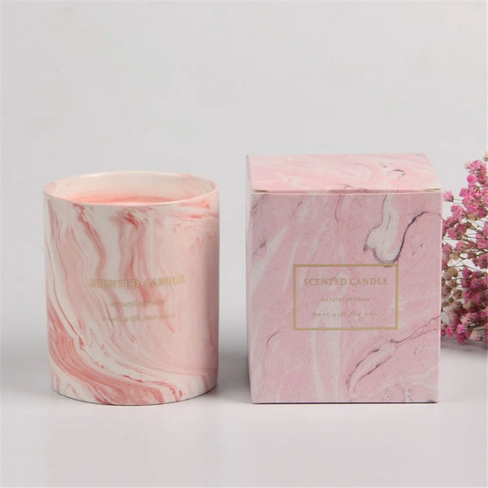 XY186 Scented Candle Ceramic Cup Soy Wax Soy Wax Candle Home Fragrance Decor Gift - Sakura / Tea - 2