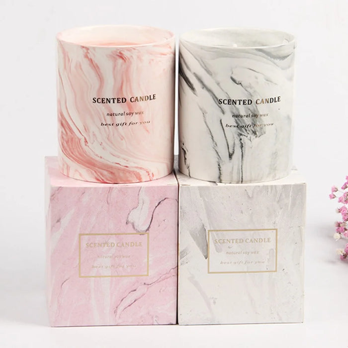 XY186 Scented Candle Ceramic Cup Soy Wax Soy Wax Candle Home Fragrance Decor Gift - Sakura / Tea - 5