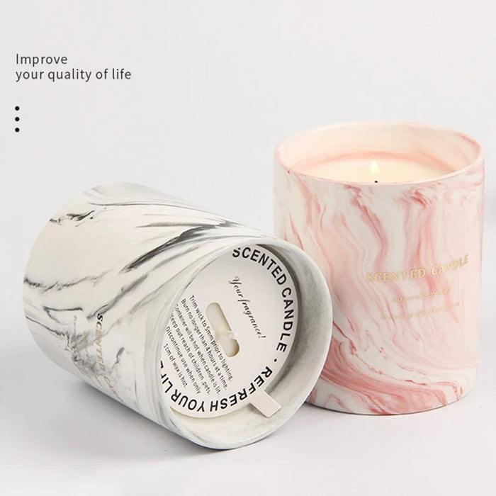 XY186 Scented Candle Ceramic Cup Soy Wax Soy Wax Candle Home Fragrance Decor Gift - Sakura / Tea - 7