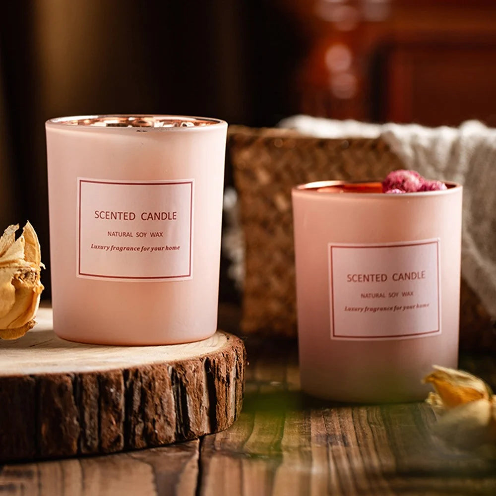 XY202104202 Dried Flower Scented Candle Aromatherapy Soy Wax Home Candles Pink Atmosphere - Ground - 3