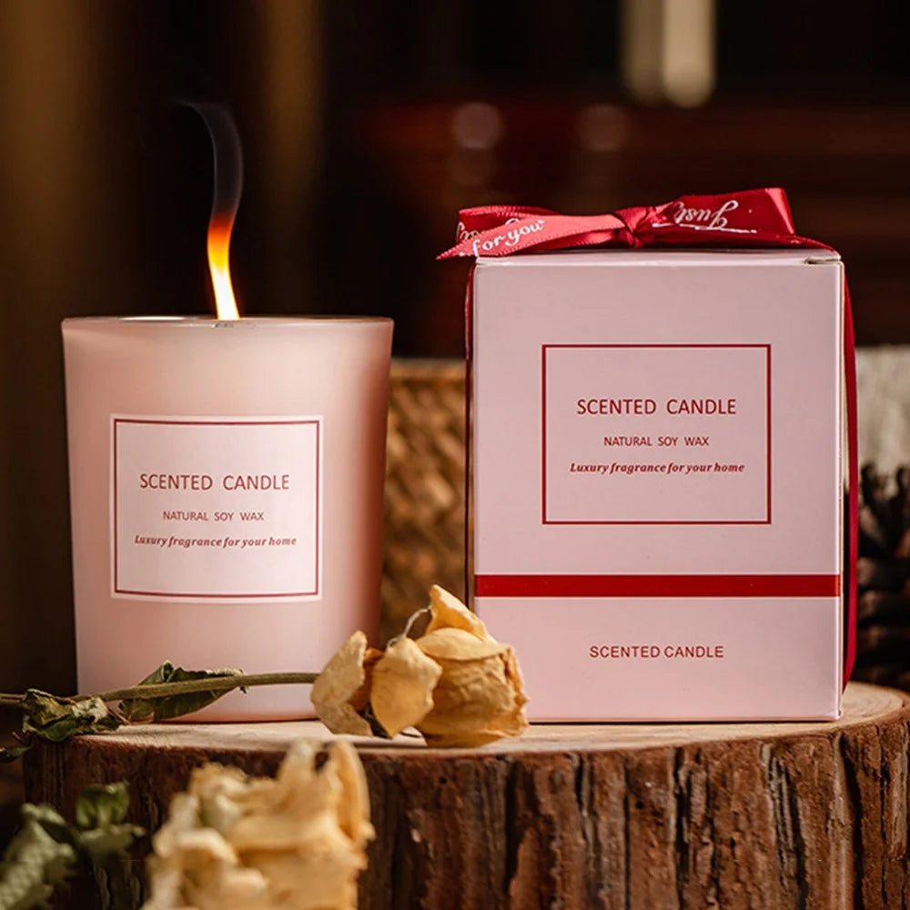 XY202104202 Dried Flower Scented Candle Aromatherapy Soy Wax Home Candles Pink Atmosphere - Ground - 4