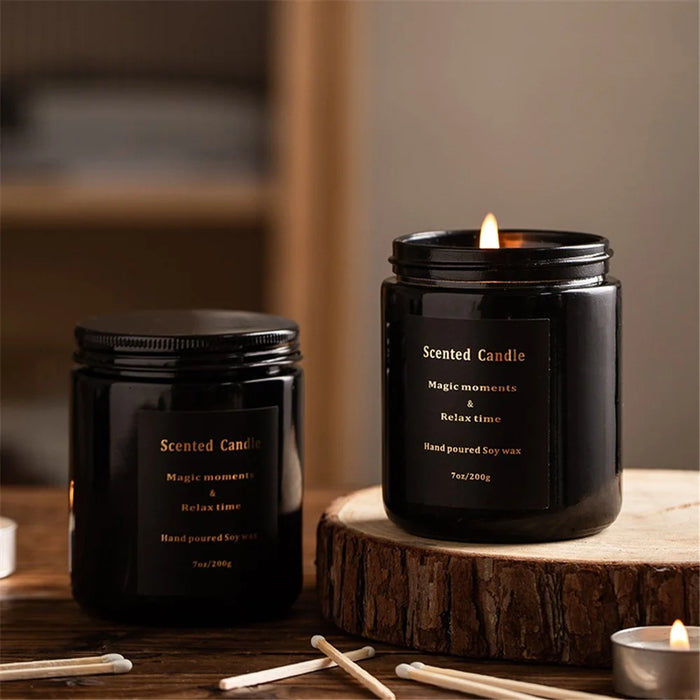 XY-8923 Scented Candles Black Jar Aromatherapy Candles Home Fragrance Decor Gift - Juniper / Lavender - 2