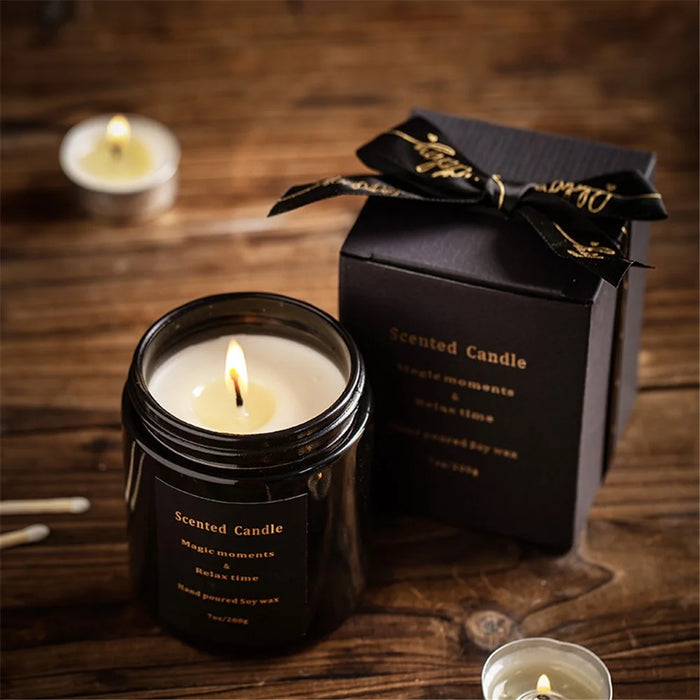 XY-8923 Scented Candles Black Jar Aromatherapy Candles Home Fragrance Decor Gift - Juniper / Lavender - 3