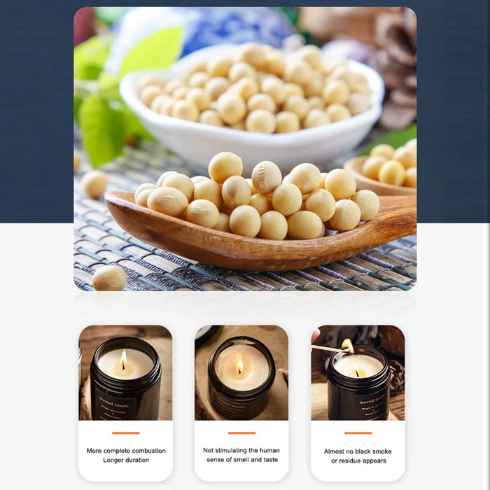 XY-8923 Scented Candles Black Jar Aromatherapy Candles Home Fragrance Decor Gift - Juniper / Lavender - 7