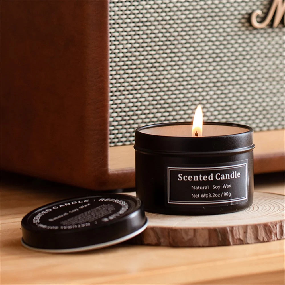 XY20210423 Scented Candle Soy Wax Apothecary Metal Jar Votive Candles Valentine Present - White Tea - 5