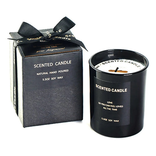 XY-20200902 Scented Candles Black Jar Soy Wax Candles Gift Relaxing Stress - Peony / Blush Suede - 1