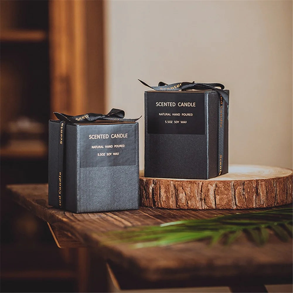 XY-20200902 Scented Candles Black Jar Soy Wax Candles Gift Relaxing Stress - Peony / Blush Suede - 5