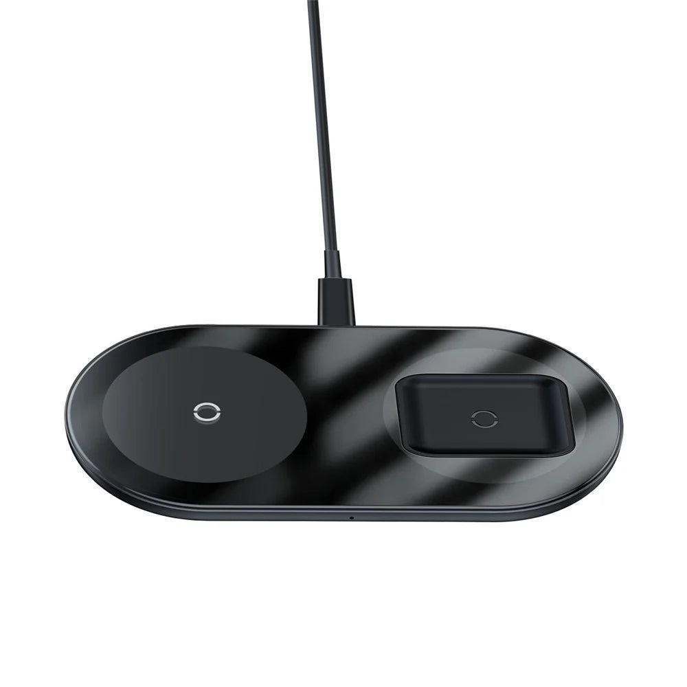 BASEUS Simple 2-IN-1 Wireless Charger Pro Version + Type-C Charing Cable - Black - 7