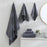 6 Piece Cotton Towel Set Highly Absorbent 2 Bath Towels + 2 Hand Towels + 2 Washcloths - Grey - 3