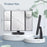 3 Side Foldable Makeup Mirror Dimmable Light 22LED Tabletop Vanity Mirror with Small Round Mirror - Black - 7