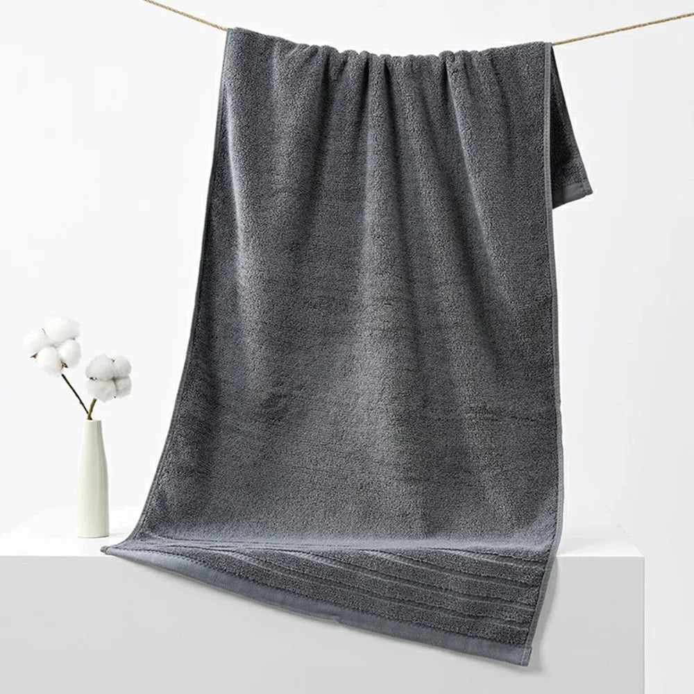 50x100cm Ultra Soft Bath Face Washing Towel Highly Water Absorbent Cotton Bath Towel - Grey - 2