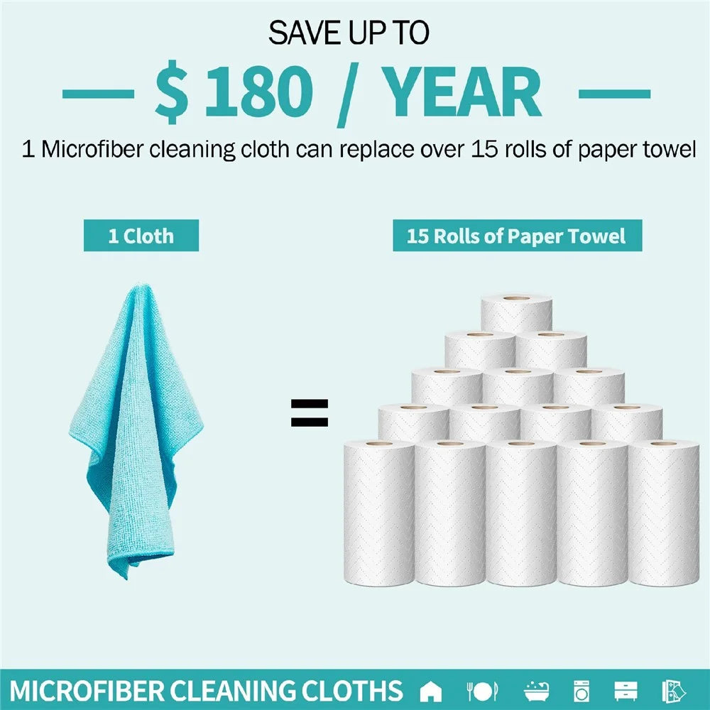 30x30cm Water-Absorbent Microfiber Furniture Cleaning Cloth Towel Kitchen Dishwashing Rag - Purple - 6