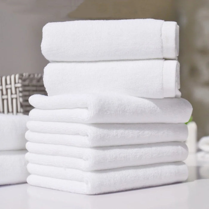 100CMX200CM White Bath Towel Extra Absorbent Quick Dry Cotton Towel for Hotel Home Bathroom Spa  Gym - 1