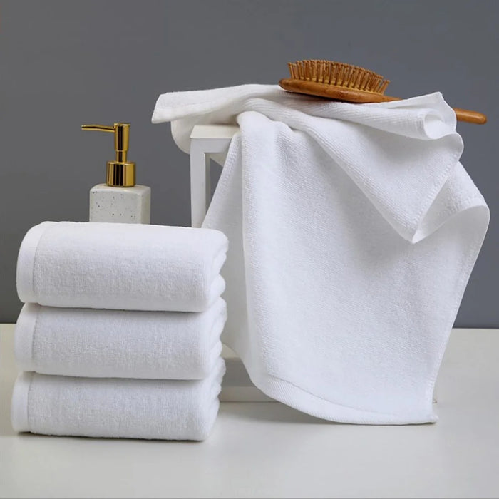 100CMX200CM White Bath Towel Extra Absorbent Quick Dry Cotton Towel for Hotel Home Bathroom Spa  Gym - 2