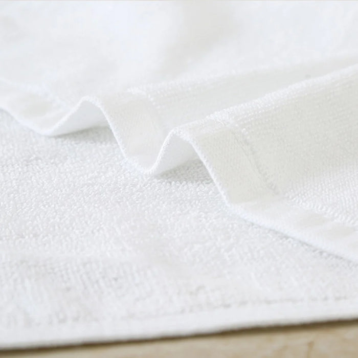 70CMX140CM White Cotton Towel Super Absorbent Lightweight Washcloth for Hotel Home Bathroom Spa Gym - 5