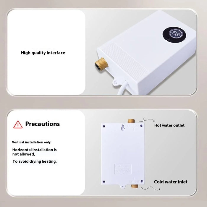 Kitchen Mini Electric Water Hearer Constant Temperature Instant Water Heater, 3800W EU Plug 220V - Black - 5