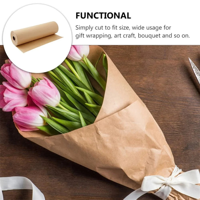 38cm Width Kraft Paper DIY Gift Wrapping Moving Supplies Craft Packing Roll, Length: 10m - Light Brown - 4