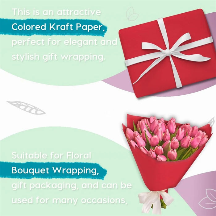 38cm Width Kraft Paper DIY Gift Wrapping Moving Supplies Craft Packing Roll, Length: 10m - Red - 2