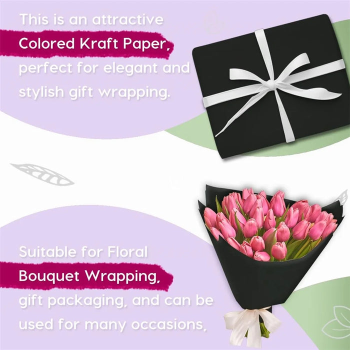 38cm Width Kraft Paper DIY Gift Wrapping Moving Supplies Craft Packing Roll, Length: 10m - Black - 2