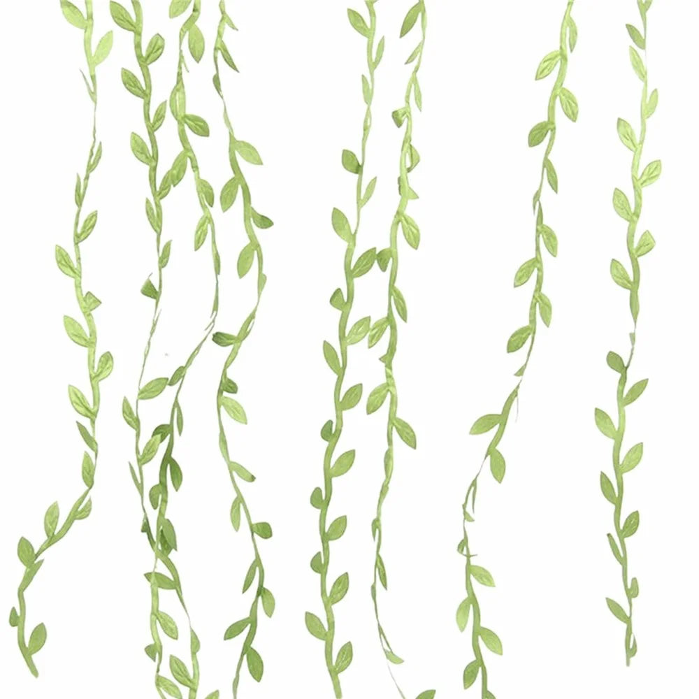30m Simulation Green Willow Leaves Rattan DIY Accessories Decorative Flower Supplies - 4