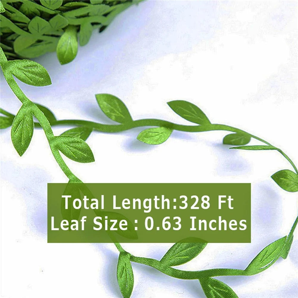 30m Simulation Green Willow Leaves Rattan DIY Accessories Decorative Flower Supplies - 6