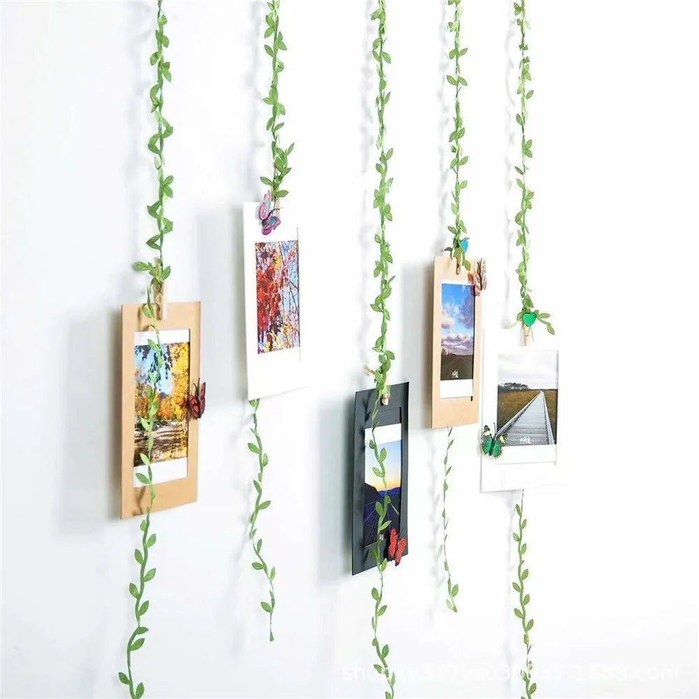 20m Simulation Green Willow Leaves Rattan DIY Accessories Decorative Flower Supplies - 3