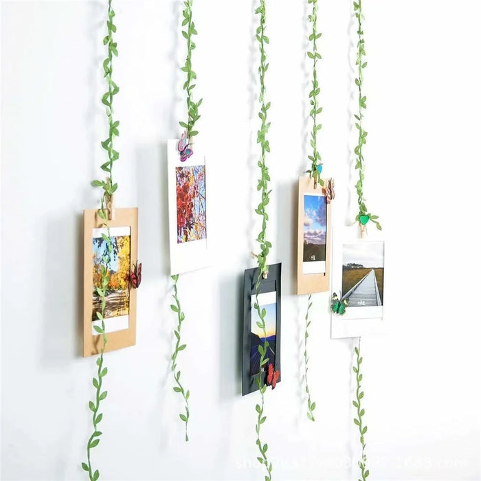 5m Simulation Green Willow Leaves Rattan DIY Accessories Decorative Flower Supplies - 3