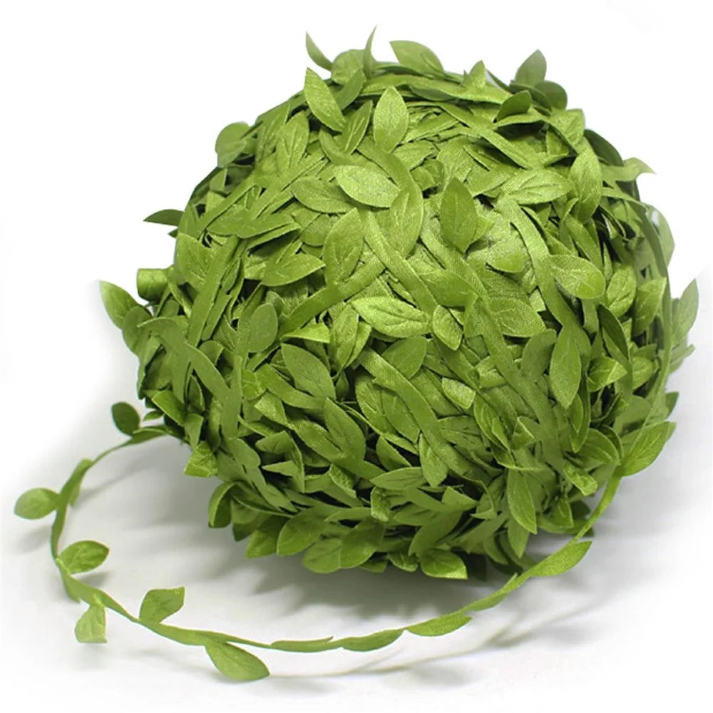50m Simulation Green Willow Leaves Rattan DIY Accessories Decorative Flower Supplies - 1