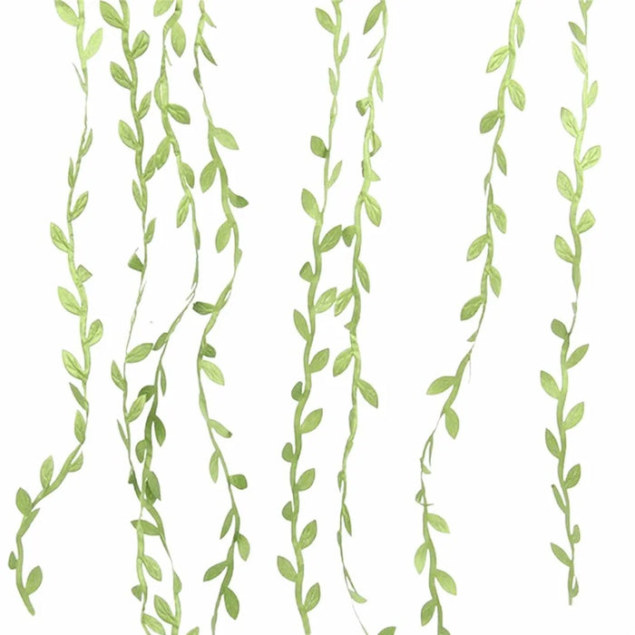 50m Simulation Green Willow Leaves Rattan DIY Accessories Decorative Flower Supplies - 4