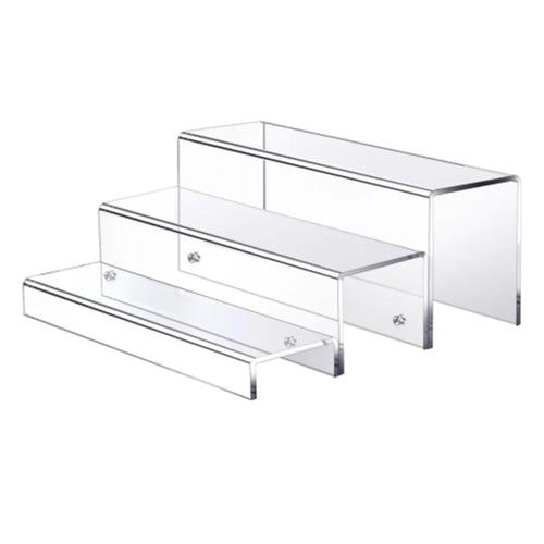 Transparent Acrylic 3-Tier Wine Bottle Holder Rack Display Shelf for Mugs Vases Organization - 1