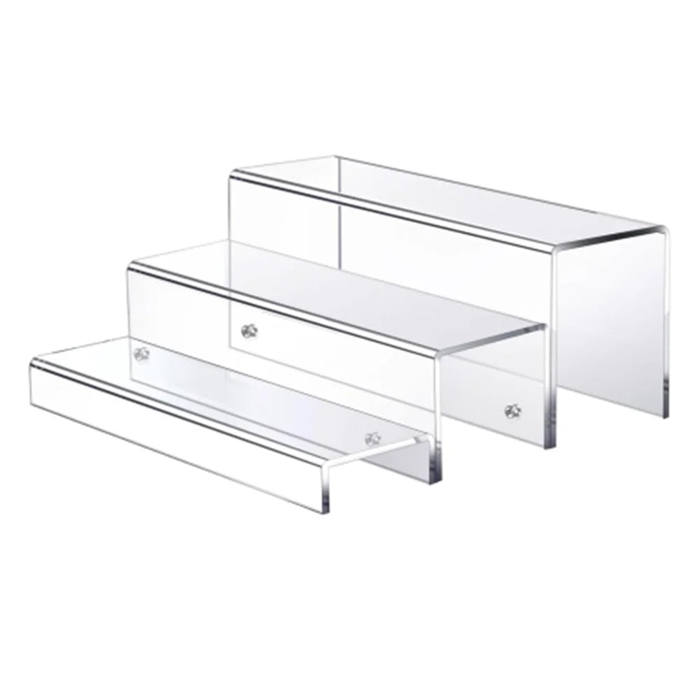 Transparent Acrylic 3-Tier Wine Bottle Holder Rack Display Shelf for Mugs Vases Organization - 1